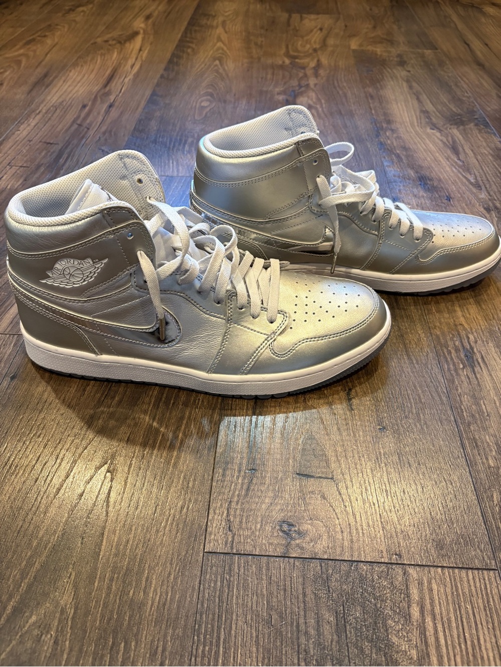 Nike Men’s High-Top Sneakers in Metallic Silver